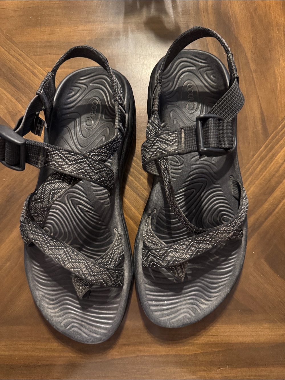 Chaco Women's Z/Cloud Sandals | Black Patterned | Size 10